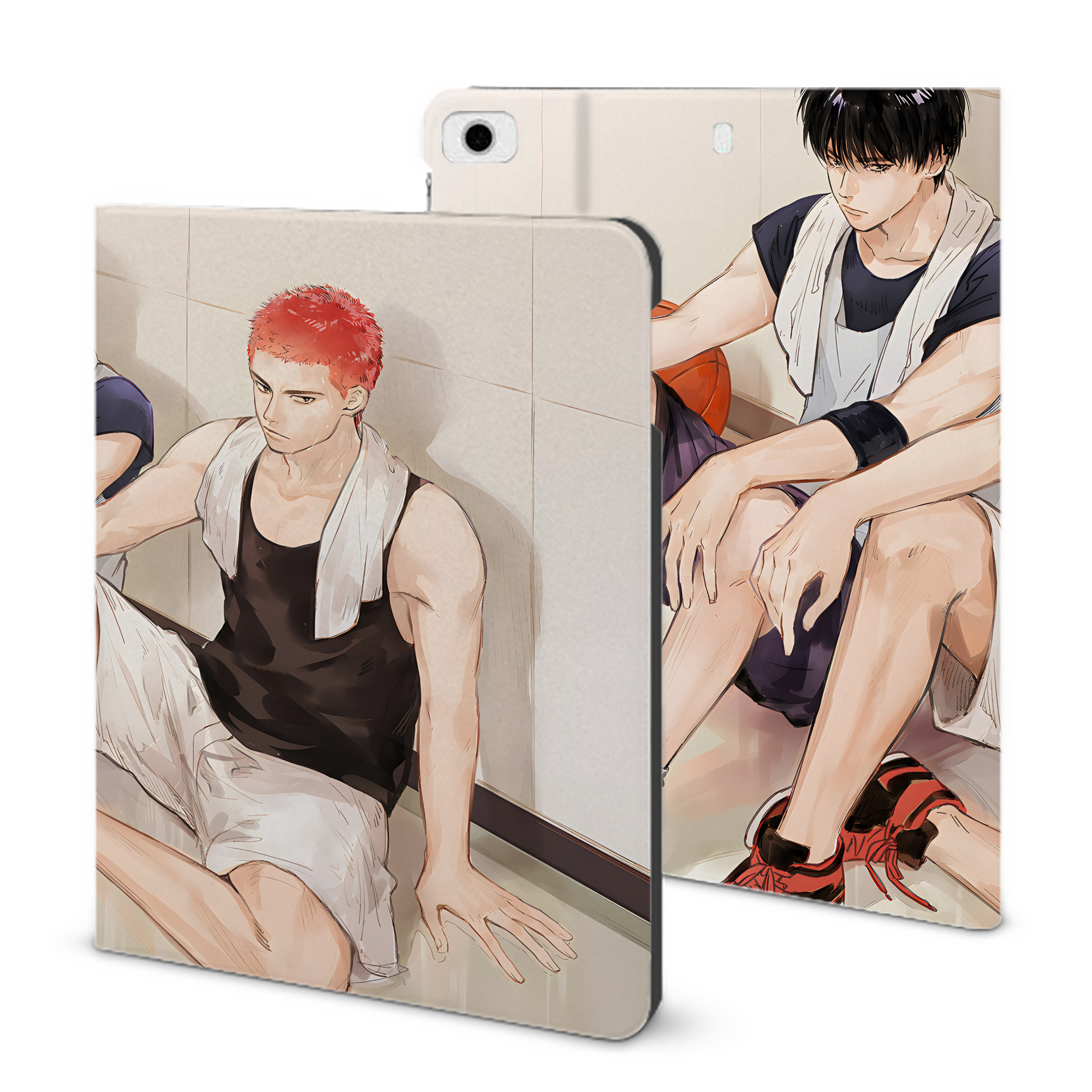 （画像用） SLAM DUNK／スラムダンク IPad ケース ブック型 PUレザー TPU 耐衝撃 軽量 薄型 ペン収納なし 全面保護 IPad 各モデル対応